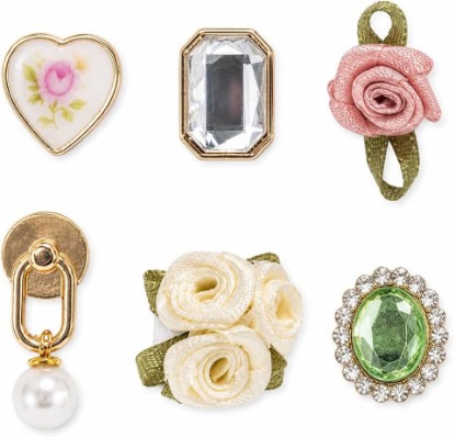 Picture of Kitsch KitschPop™Charm Sets - Vintage Ivory, 6pcs | Interchangeable Charms For Hair Clips, Hair Brushes – Assorted Cute Charms – Compatible with KitschPop™ Hair Accessories
