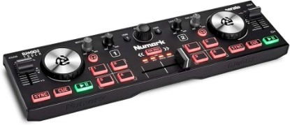 Picture of Numark DJ2GO2 Touch Compact DJ Controller | Portable, 2-Deck, DJ Mixer, Touch-Capacitive Wheels, Integrated Audio Interface, and Serato Lite, Gen 3