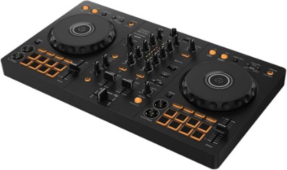 Picture of Pioneer DJ DDJ-FLX4 2-Channel DJ Controller, 16 Pads, Graphite | Easy first mixes, 2-deck growth, Smart Fader, streaming-ready, mic input for livestreaming from one device