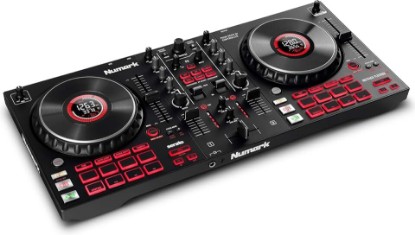 Picture of Numark Mixtrack Platinum FX DJ Controller | 4-Decks, 3-Band EQ DJ Mixer, Jog Wheel Displays, 16 Pads, 2 Effects Paddles, Audio Interface, Serato DJ Lite