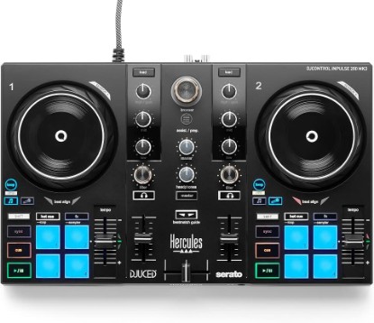 Picture of Hercules DJControl Inpulse 200 MK3 - Ideal DJ Controller with Serato Lite | Beatmatch light guides, dedicated Stems controls, 8 performance pads, touch jog wheels & DJUCED/Serato DJ Lite