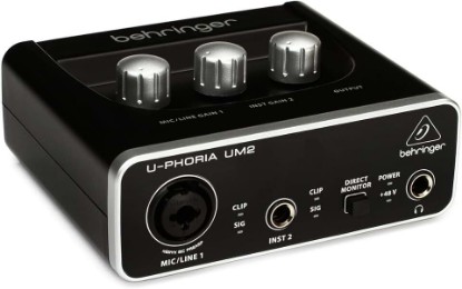 Picture of Behringer U-PHORIA UM2 Audiophile 2x2 USB Audio Interface with XENYX Mic Preamplifier | for Recording Microphones and Instruments