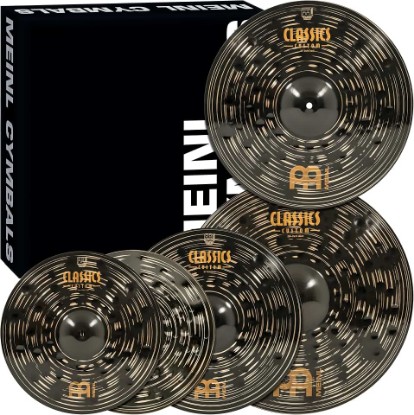 Picture of Meinl Cymbal Set Box Pack with 14” Hihats, 20” Ride, 16” Crash, Plus a FREE 18” Crash – Classics Custom Dark – Made In Germany, TWO-YEAR WARRANY (CCD460+18)