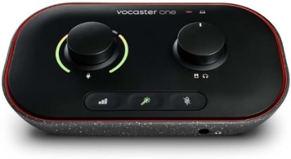 Picture of Focusrite Vocaster One | Podcasting USB Interface for Recording as a Solo Creator. Use Auto Gain, Enhance, and Mute for Easy Podcasting.