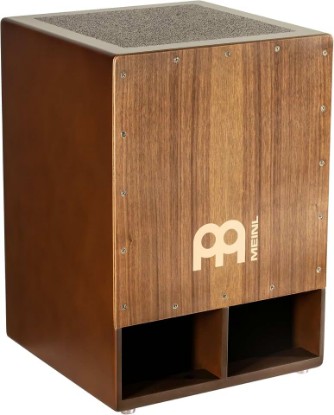 Picture of Meinl Percussion Bass Cajon — Subwoofer Snare Sit-On Box Drum | NOT MADE IN CHINA, Jumbo Size, Front Sound Ports, Walnut Frontplate, Silicone Feet — For All Settings