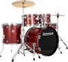 Picture of Ludwig Accent Drive 5-Pc Drum Set, Red Sparkle - Includes: Hardware, Throne, Pedal, Cymbals, Sticks & Drumheads