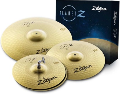 Picture of Zildjian ZP4PK Planet Z Complete 14/16/20-Inch Cymbal Pack | Crash and Ride Included, Drum Set Starter Kit for New Players, Bright Balanced Tone, Durable Build for Practice and Live Gigs