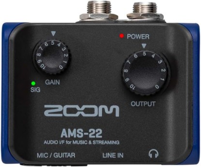 Picture of Zoom AMS-22 USB Audio Interface for Recording & Streaming, 1 In / 2 Out | Stereo Line Input, Loopback, Direct Monitoring, Bus-Powered, For Mac, PC, IOS, Android