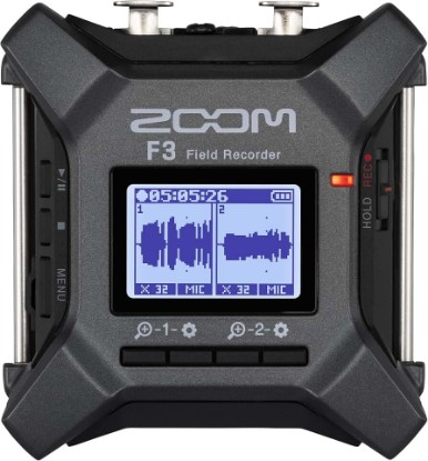 Picture of Zoom F3 Professional Field Recorder for Filmmakers & Musicians | Clip-Free Audio with 32-Bit Float, Dual A/D Converters, 2 Locking XLR/TRS Inputs, Battery Powered, Wireless Control