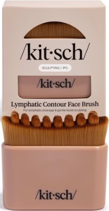 Picture of Kitsch Lymphatic Contour Face Brush - Facial Massage Brushes - Terracotta | Hypoallergenic Bristles, Depuffing & Encourage Circulation, Face Brush for Lymphatic Drainage Brush, Ergonomic Contour Design