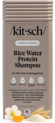 Picture of Kitsch Strengthening Rice Water Shampoo for Hair Growth – 12.3 oz | Volumizing Shampoo for Women & Men – Hair Care for Thin, Fine & Damaged Hair – Paraben, Silicone & Sulfate Free