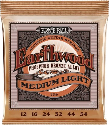 Picture of Ernie Ball Earthwood Medium Light Phosphor Bronze Acoustic Guitar Strings, 12-54 Gauge (P02146)