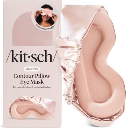 Picture of Kitsch Contour Satin Sleep Mask | Eye Masks for Sleep - Blush | Softer Than Silk Sleep Mask, Blindfold Sleep Masks for Women & Men, No Eye Pressure, Lightweight Eye Mask, Travel Essentials