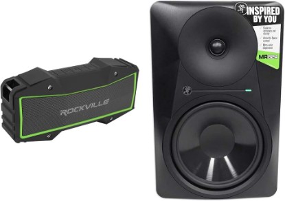 Picture of Mackie MR824 8 85 Watt Powered Active Studio Monitor Class A/B Bi-Amped Speaker Bundle with Rockville RHB70 Home Theater Compact Powered Speaker System w Bluetooth/USB/FM