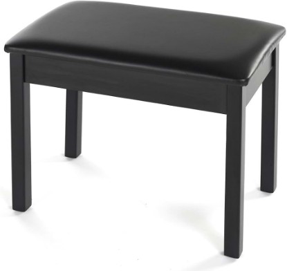 Picture of Yamaha BB1 Padded Wooden Piano Bench - Black | Padded leather seat with black finish for piano playing, keyboard practice and music room seating