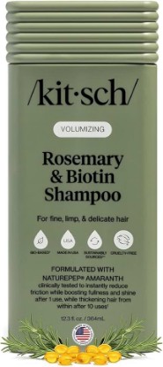 Picture of Kitsch Rosemary & Biotin Shampoo for Hair Growth – Made in USA, 12.3 oz | Volumizing Shampoo for Women & Men – Boosts Fullness and Shine After 1 Use – Clean Bio-Based Hair Care – Color-Safe