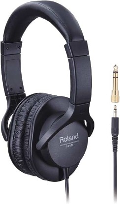 Picture of Roland RH-5 | Over-Ear, Closed-Back Monitor Headphones Performance | for Everyday Music Making & Audio Playback | Balanced Tone | Comfortable & Lightweight | Conversion Plug Included