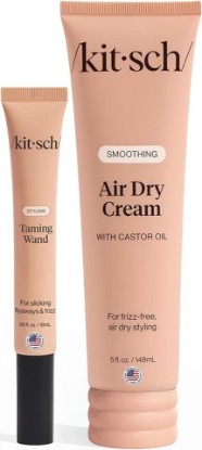 Picture of Kitsch Air Dry Cream & Fly Away Stick for Hair - Lightweight Styling & Slick Back Hair Products | Air Dry Cream with Castor Oil & Coconut Oil, Taming Wand with Biotin, Aloe & Vitamin E