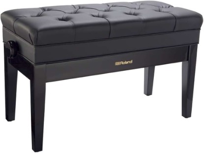 Picture of Roland RPB-D500PE-US Piano Keyboard Bench, Adjustable Height 19.3-23.2-Inch with Storage Compartment, Polished Ebony
