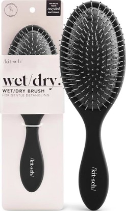 Picture of Kitsch Wet Dry Brush Detangler – Hair Brush for Women - Flexi Black | Hairbrush for Women, Men & Kids | Detangling Brush for Curly Hair, Bounce Curl Defining Brush for Wet or Dry Strands
