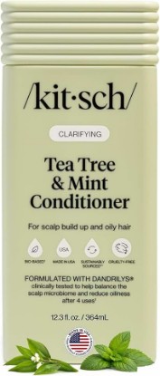 Picture of Kitsch Tea Tree & Mint Conditioner for Women & Men – Made in USA – 12.3 oz | Clarifying Hair Care – Lightweight Hydration Hair Conditioner w/ Peppermint & Tea Tree Oil for Oily Hair & Scalp Buildup