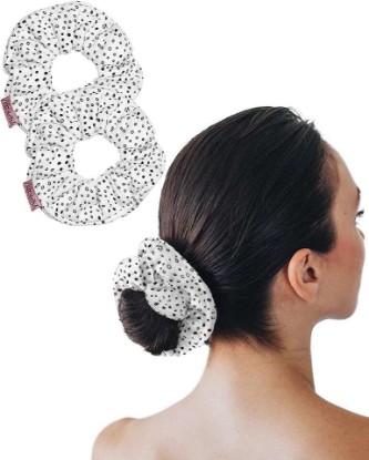 Picture of Kitsch Microfiber Quick-Dry Hair Towel Scrunchie - Micro Dot, 2pcs | Highly Absorbent Hair Ties for Women | Hair Drying Towel Scrunchie For Wet Hair | Ponytail Holders For All Hair Types