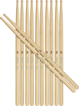 Picture of Meinl Stick & Brush Drumsticks, Hybrid 5A — MADE IN GERMANY | U.S. Hickory Drum Sticks, Hybrid Tip, Two-Step Taper, Weight & Pitch Matched, Half Brick