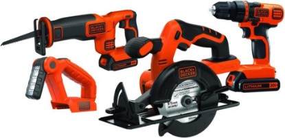 صورة BLACK+DECKER 20V MAX Power Tool Combo Kit, 4-Tool Cordless Power Tool Set with 2 Batteries and Charger (BD4KITCDCRL)