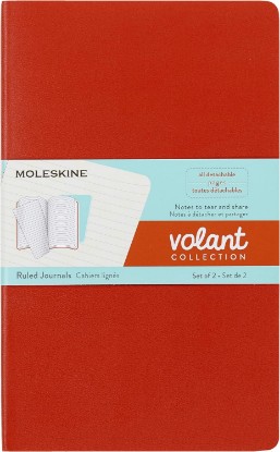 Picture of Moleskine Volant Journal, Large, Ruled, Coral Orange/Aquamarine Blue (5 x 8.25) The Forest Stewardship Council