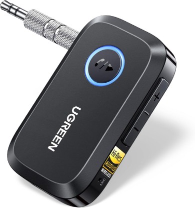 Picture of UGREEN Bluetooth 6.0 Receiver for Car with LDAC, AI Noise Cancelling 3.5mm AUX Bluetooth Car Adapter, Hi-Res Wireless Audio Receiver for Home Stereo/Wired Speaker with Hands-Free Call,15H Battery Life