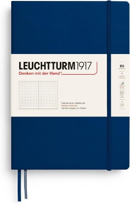 Picture of LEUCHTTURM1917 Notebook Hardcover Composition B5-219 Numbered Pages for Writing and Journaling (Navy, Dotted)