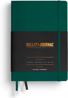 Picture of LEUCHTTURM1917 368952 Bullet Journal Edition 2 Green23, Medium A5, Hardcover, 206 Numbered Pages,Dotted