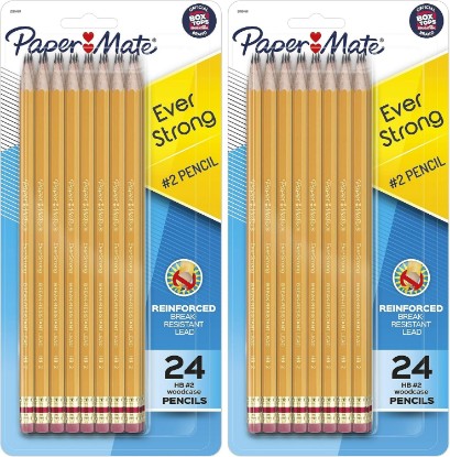 Picture of Paper Mate EverStrong #2 Pencils Reinforced Break-Resistant Lead When Writing,24 Count (Pack of 2)