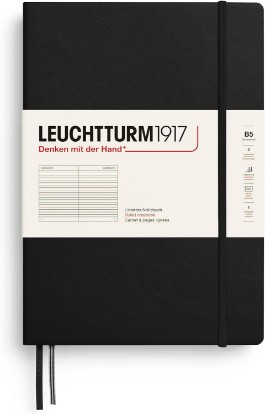 Picture of LEUCHTTURM1917 Notebook Hardcover Composition B5-219 Numbered Pages for Writing and Journaling (Black, Ruled)