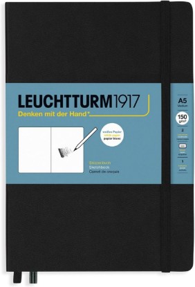 Picture of LEUCHTTURM1917 Medium A5 Hardcover Sketchbook (Black) - 112 Pages of 150g/m² Paper
