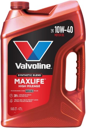 صورة Valvoline High Mileage with MaxLife Technology SAE 10W-40 Synthetic Blend Motor Oil 5 QT