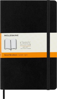 Picture of "Moleskine Classic Notebook, Soft Cover, Large (5"" x 825"") Ruled/Lined, Black, 192 pages" (S07162)