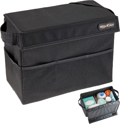 Picture of Carganizer Car Storage Bin with Lid for Front Seat, Back Seat or Trunk | Multipurpose Compact Car Organizer Holds Driving Essentials, Paperwork, Cleaning Supplies, Road Trip and Pet Needs