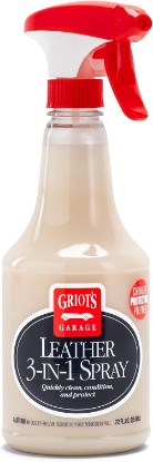 Picture of Griot's Garage Leather 3-in-1 Spray, Cleaner and Conditioner for Leather and Vinyl, Car Seats and Vehicle Interior, Truck, RV, Boats, and Home, 10963, 22 oz
