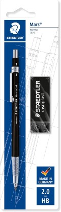 Picture of STAEDTLER 780 C BKP6 Mars Technico Leadholder Clutch Pencil with Built-In | Integrated sharpener, metal clip, HB indicator, drawing and writing - item no. 780C BKP6
