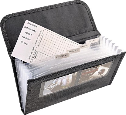 Picture of High Road Glove Box Organizer - Insurance and Registration Holder for Car Documents and Paperwork - Expandable Front Seat Organizer with Card Pockets