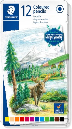 Picture of STAEDTLER 146C M12 Design Journey Colouring Pencils - Assorted Colours (Tin of 12)