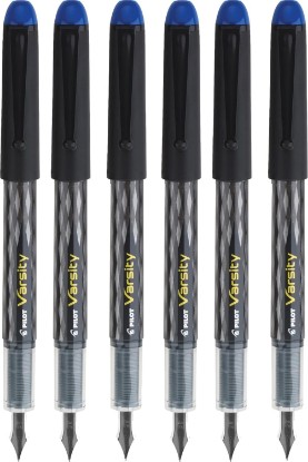 Picture of PILOT Varsity Disposable Fountain Pens, Blue Ink, Medium Point, Pack of 6