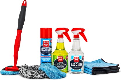 Picture of Griot's Garage Enthusiast Glass Care Kit, 11652 | Car Window and Windshield Cleaning Supplies, Includes Glass Cleaners, Detailing Tool, and 3 PFM Crinkle Towels
