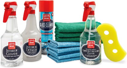 Picture of Griot's Garage Starter Interior Kit, Multi-Pack Bundle 11625 | Includes carpet, upholstery and glass cleaners, detailer, towels, and foam scrubber