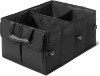 صورة Amazon Basics Trunk Organizer for Car, Multi-Compartment Car Storage, Foldable, 13.5 Gallon, Black