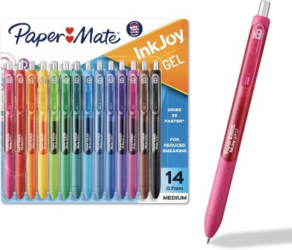 Picture of Paper Mate InkJoy Gel Pens, Assorted, Medium Point (0.7mm), 14 Count - Smooth Writing, Back to School, Teacher Supplies, Journaling, Note-Taking, Doodling