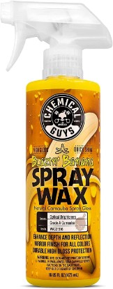 Picture of Chemical Guys Blazin' Banana Carnauba Spray Wax, High Gloss Shine, 16 oz | Carnauba spray wax adds deep gloss and a slick layer on clean paint, glass and chrome, sweet banana scent