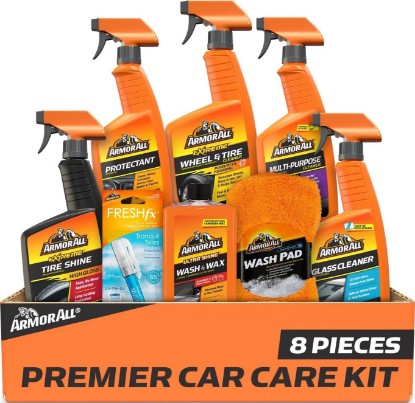 Picture of Armor All Ultimate Premier Car Care Kit, 8 Pieces, Includes Tire and Wheel Cleaners, Exterior and Interior Car Cleaning Supplies