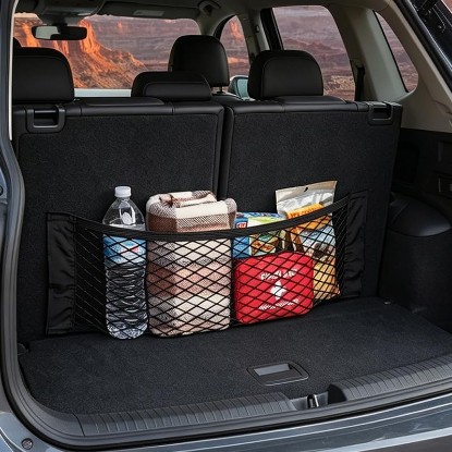 Picture of 2PCS Lengthen Car Organizer 31.5×10 in, Stretchable Back Seat Organizer, Collapsible Mesh Net Car Storage Bag Universal for Cars, SUVs and Trucks